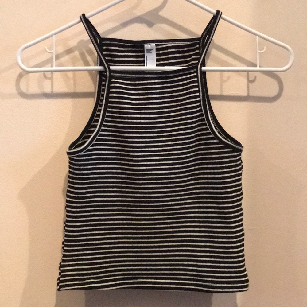 American Apparel b&w striped ribbed tank top